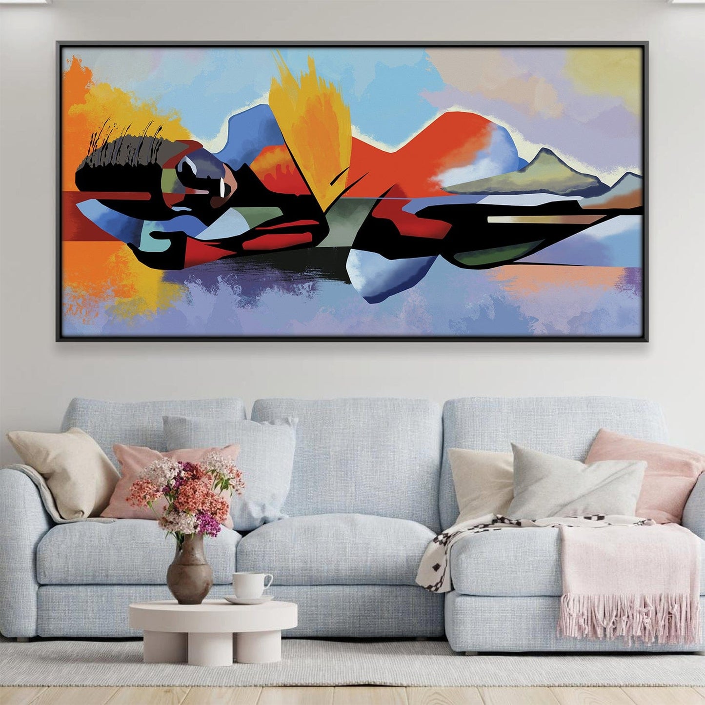 Vibrant Abstract Reflection Canvas Art for Contemporary Living Spaces