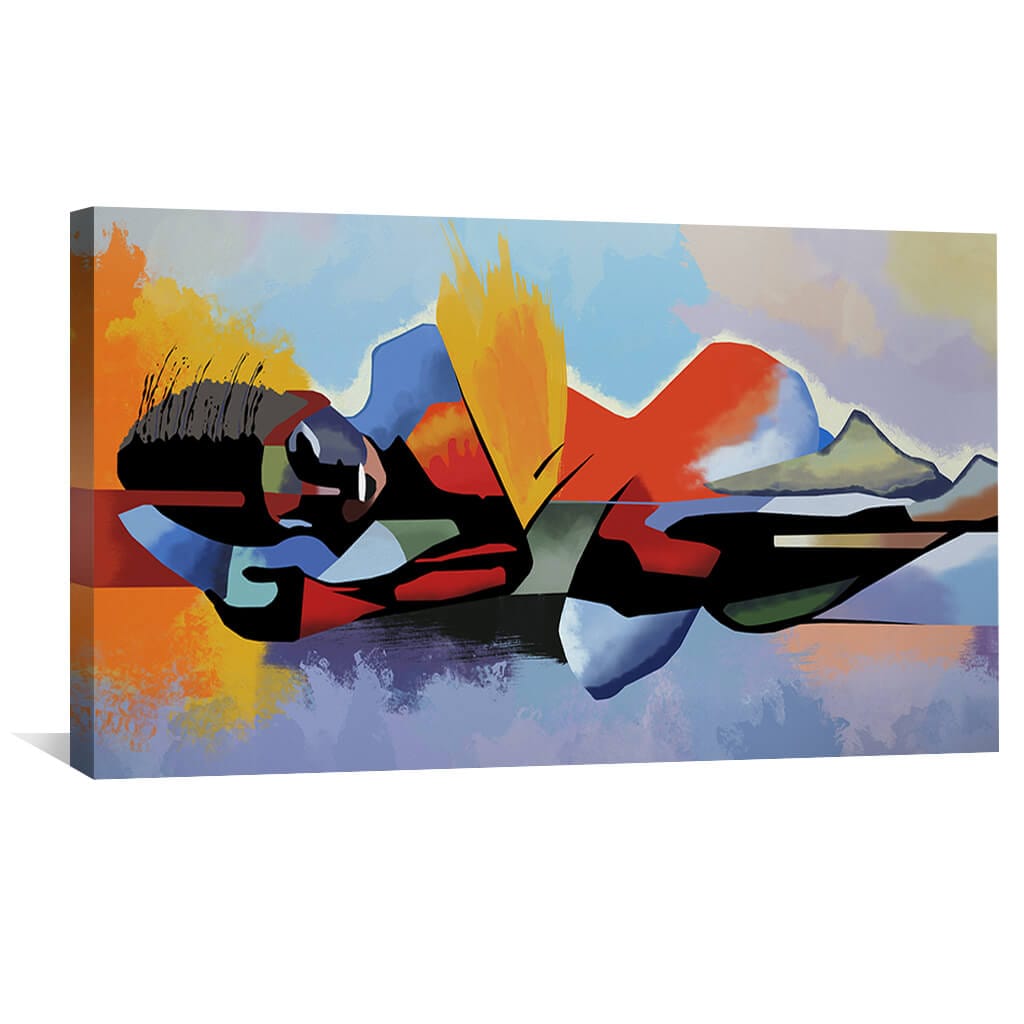 Vibrant Abstract Reflection Canvas Art for Contemporary Living Spaces