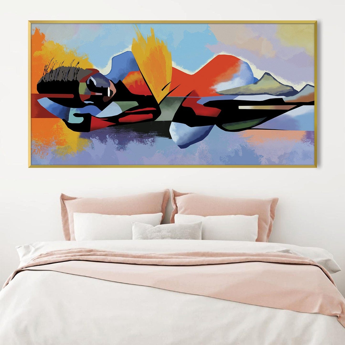 Vibrant Abstract Reflection Canvas Art for Contemporary Living Spaces