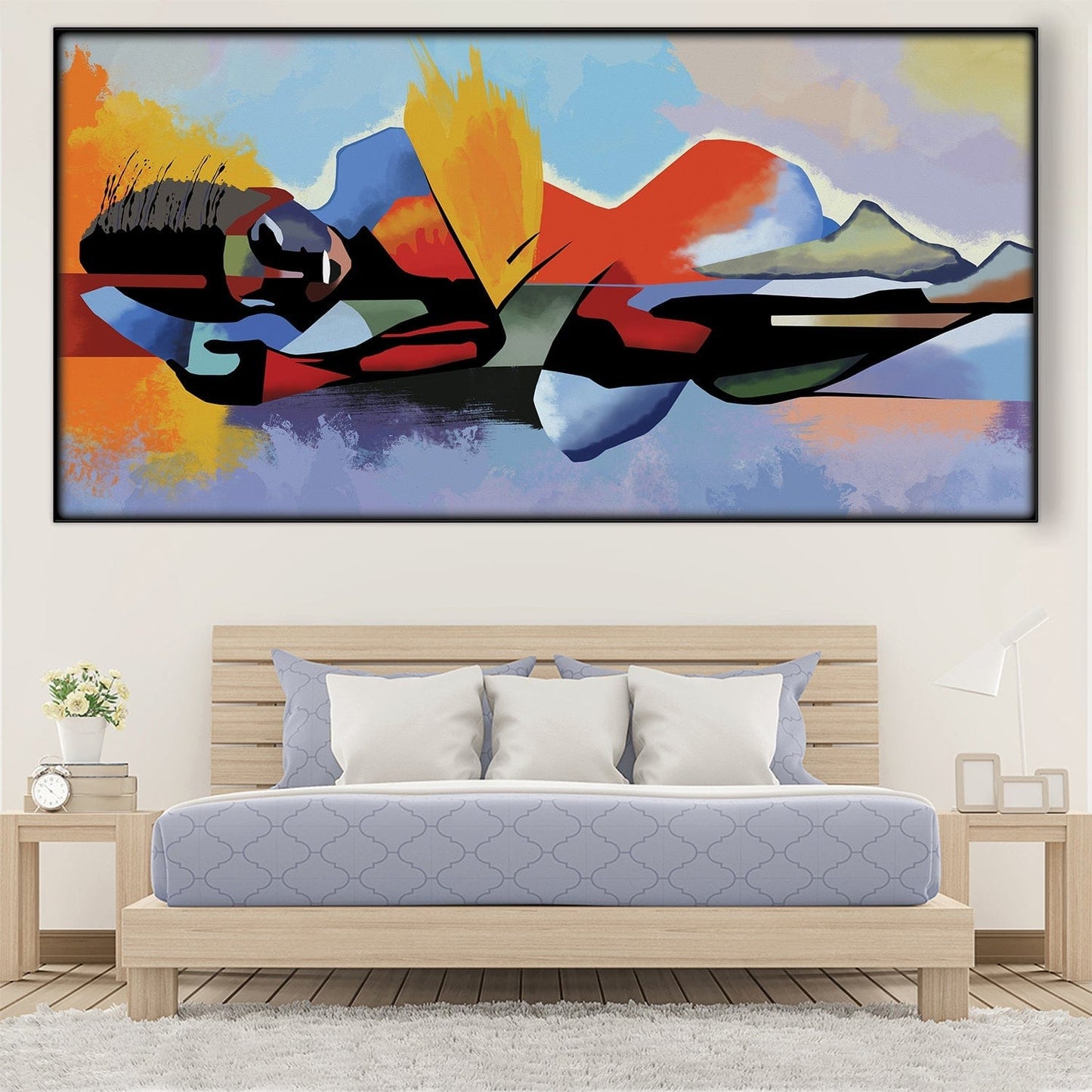 Vibrant Abstract Oil Painting for Modern Home Decor and Wall Art