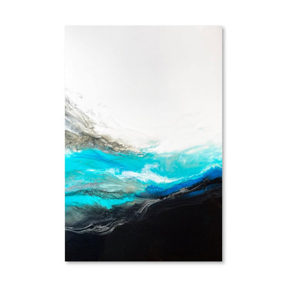 Dynamic Ocean Waves Abstract Oil Painting for Modern Home Decor