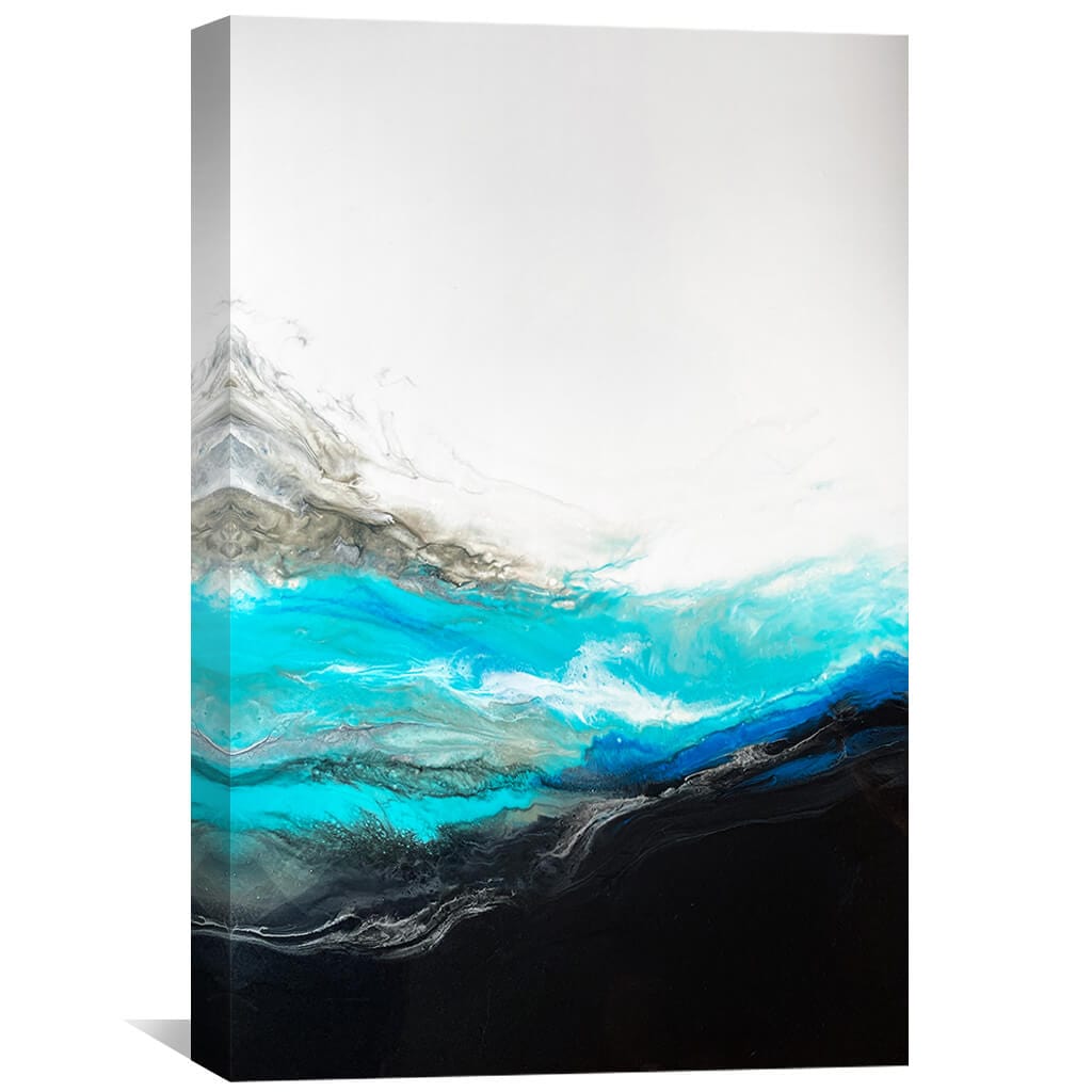 Dynamic Ocean Waves Abstract Oil Painting for Modern Home Decor