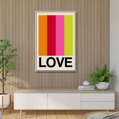 Vibrant Retro LOVE Art for Modern Home Decor – Colorful Wall Art Painting