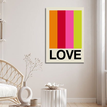 Vibrant Retro LOVE Art for Modern Home Decor – Colorful Wall Art Painting