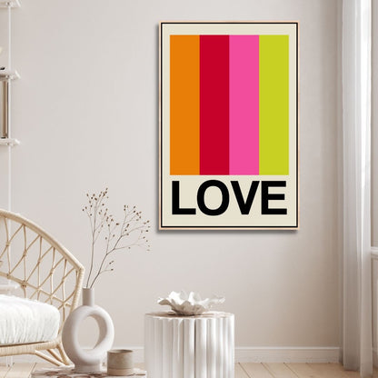 Vibrant Retro LOVE Art for Modern Home Decor – Colorful Wall Art Painting