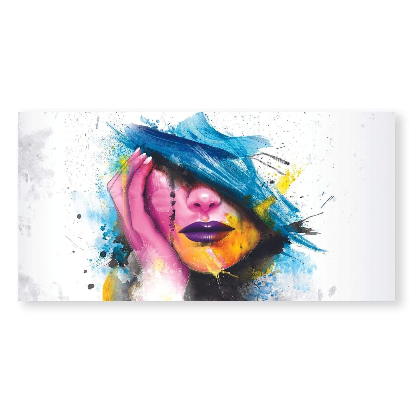 Vibrant Abstract Oil Painting of a Woman's Face with Colorful Brush Strokes