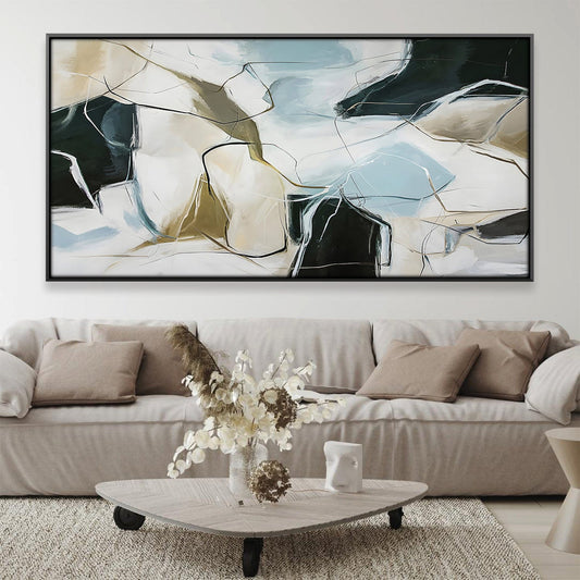 Abstract Geometric Oil Painting for Modern Home Decor