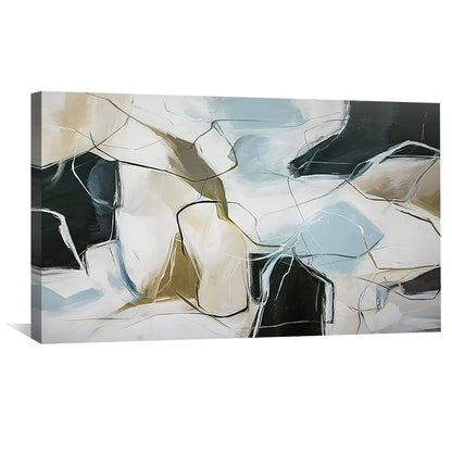 Abstract Geometric Oil Painting for Modern Home Decor