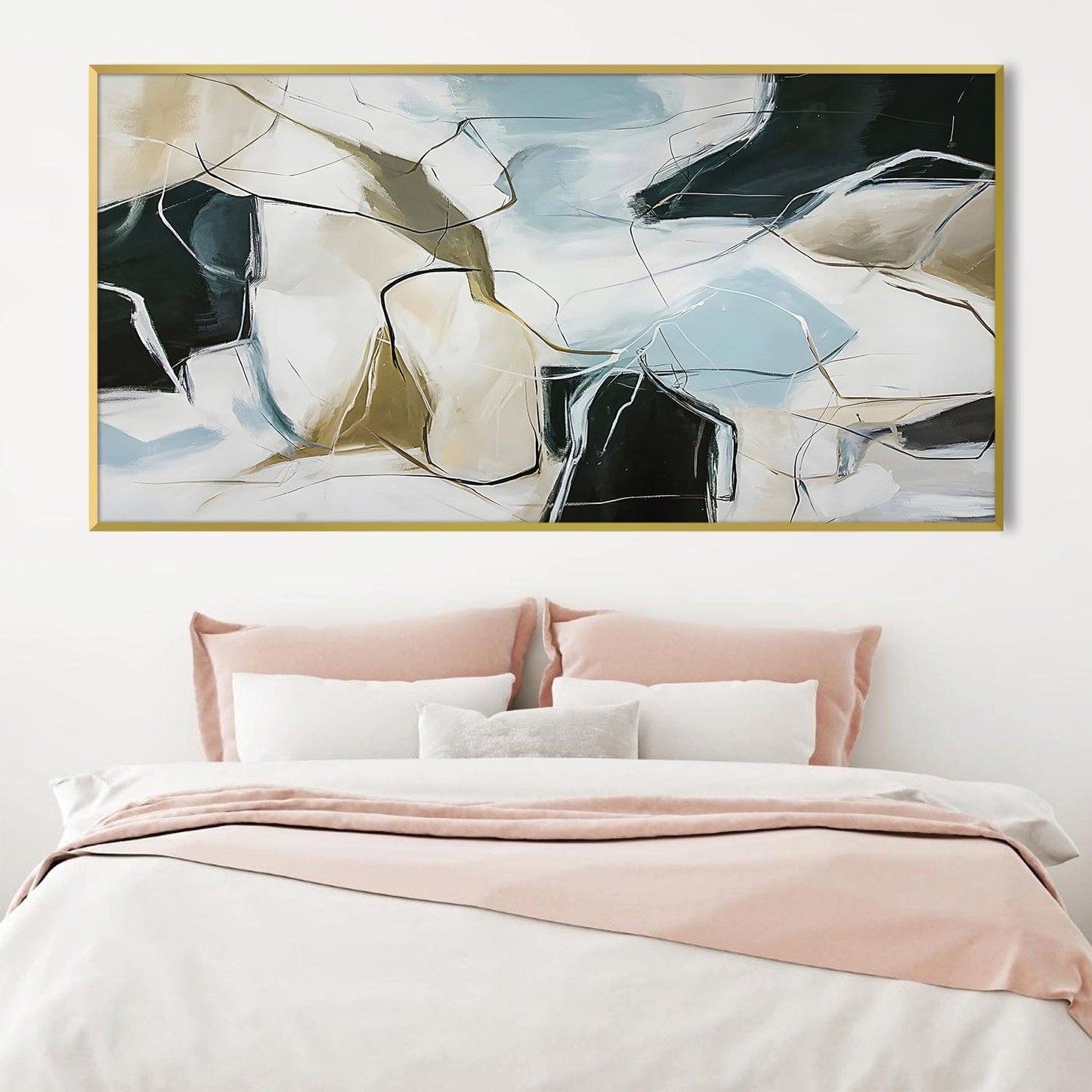 Abstract Geometric Oil Painting for Modern Home Decor