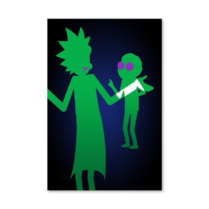 Vibrant Rick and Morty Abstract Canvas Art for Fans and Collectors