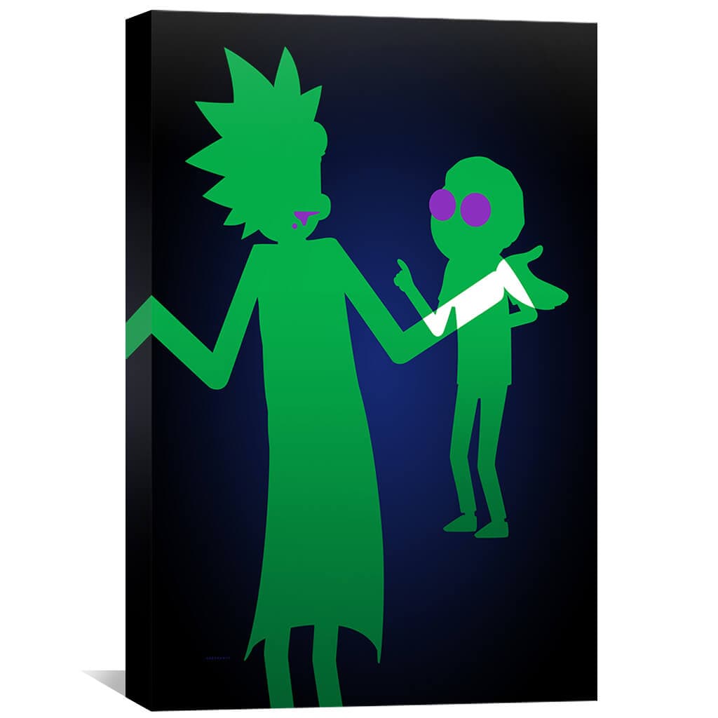 Vibrant Rick and Morty Abstract Canvas Art for Fans and Collectors