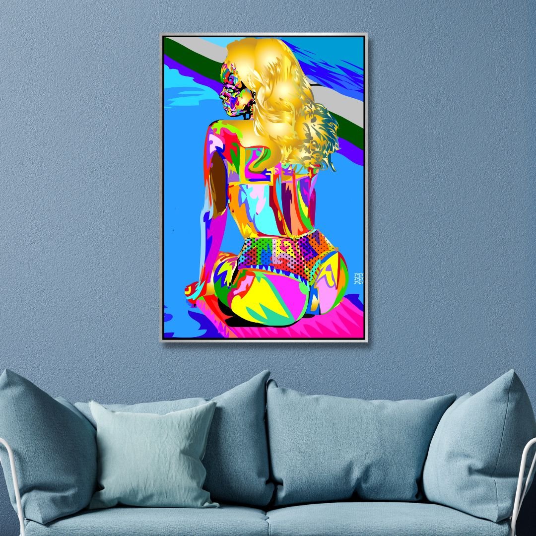 Vibrant Pop Art Girl Portrait Canvas for Modern Home Decor