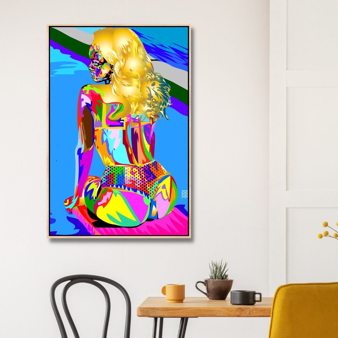 Vibrant Pop Art Girl Portrait Canvas for Modern Home Decor