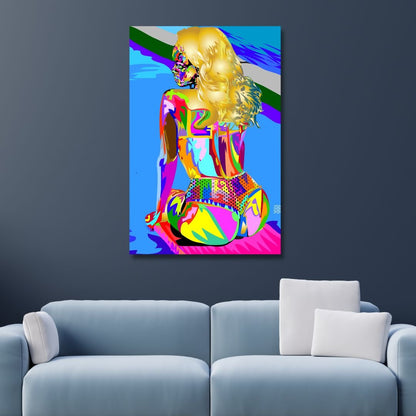 Vibrant Pop Art Girl Portrait Canvas for Modern Home Decor