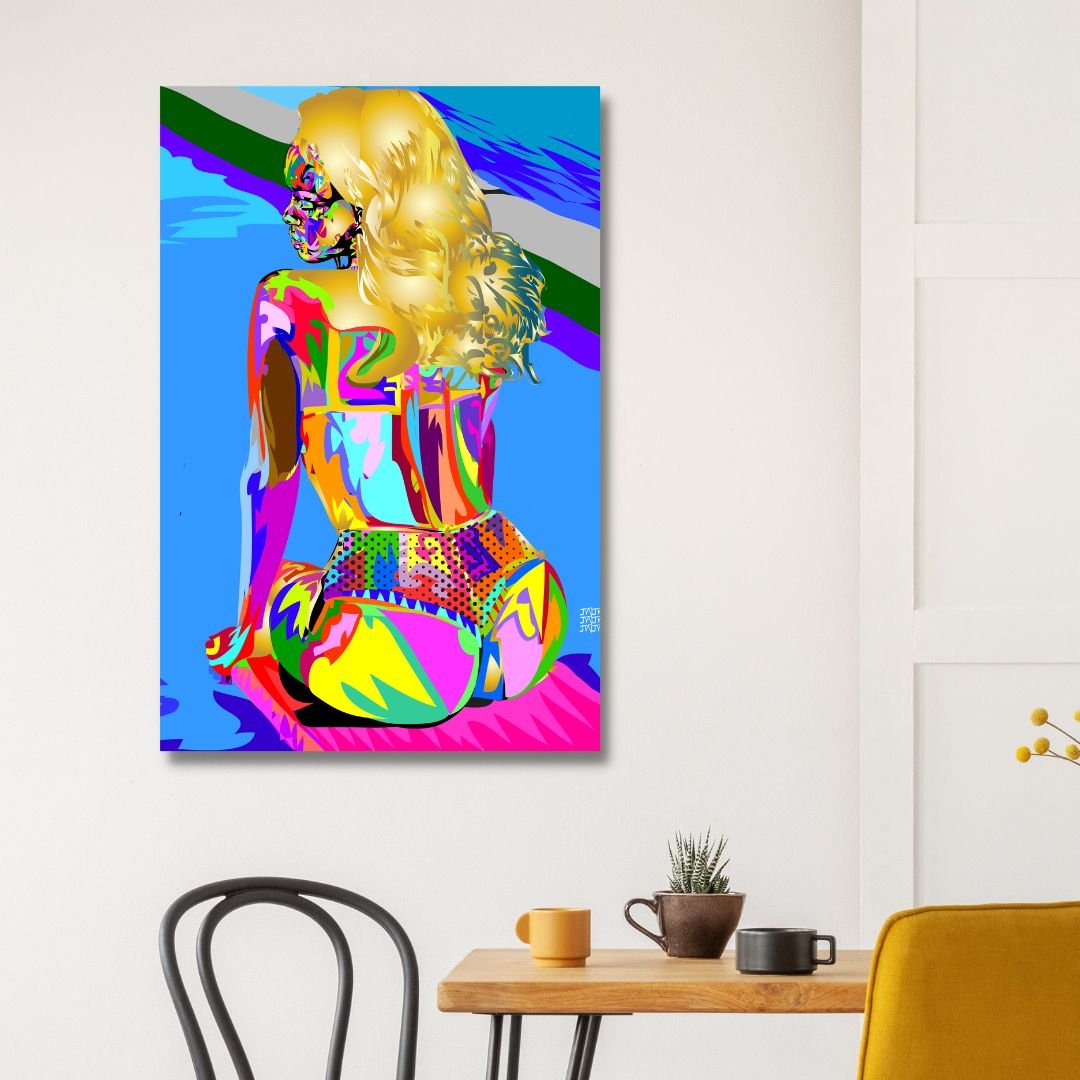 Vibrant Pop Art Girl Portrait Canvas for Modern Home Decor