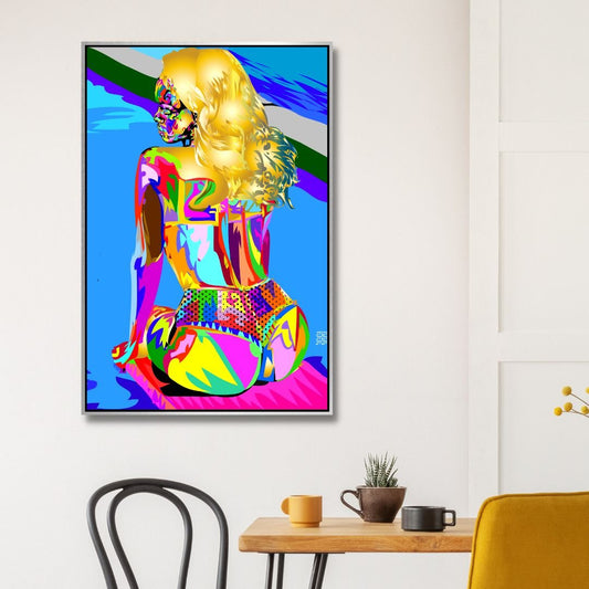 Vibrant Pop Art Girl Portrait Canvas for Modern Home Decor