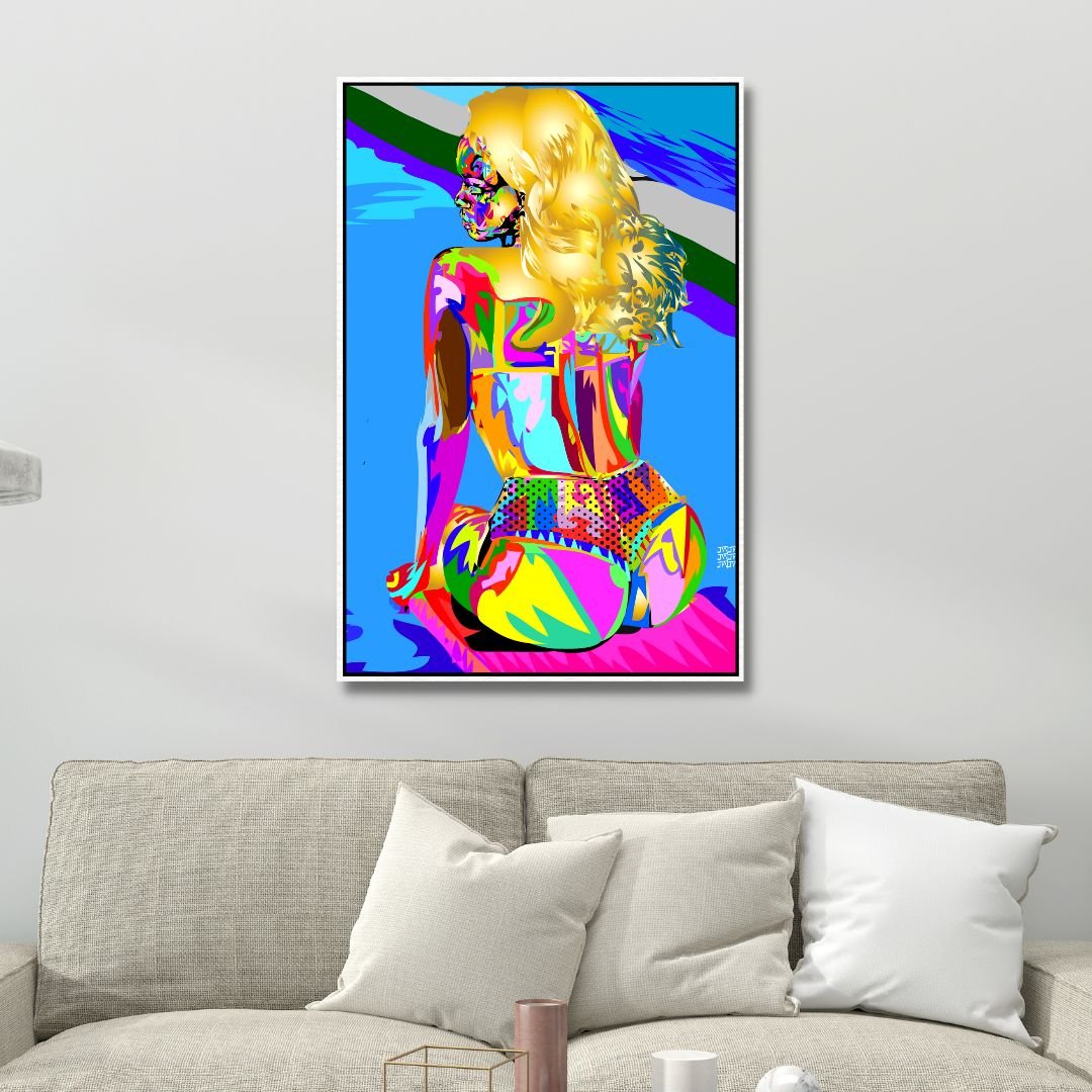 Vibrant Pop Art Girl Portrait Canvas for Modern Home Decor