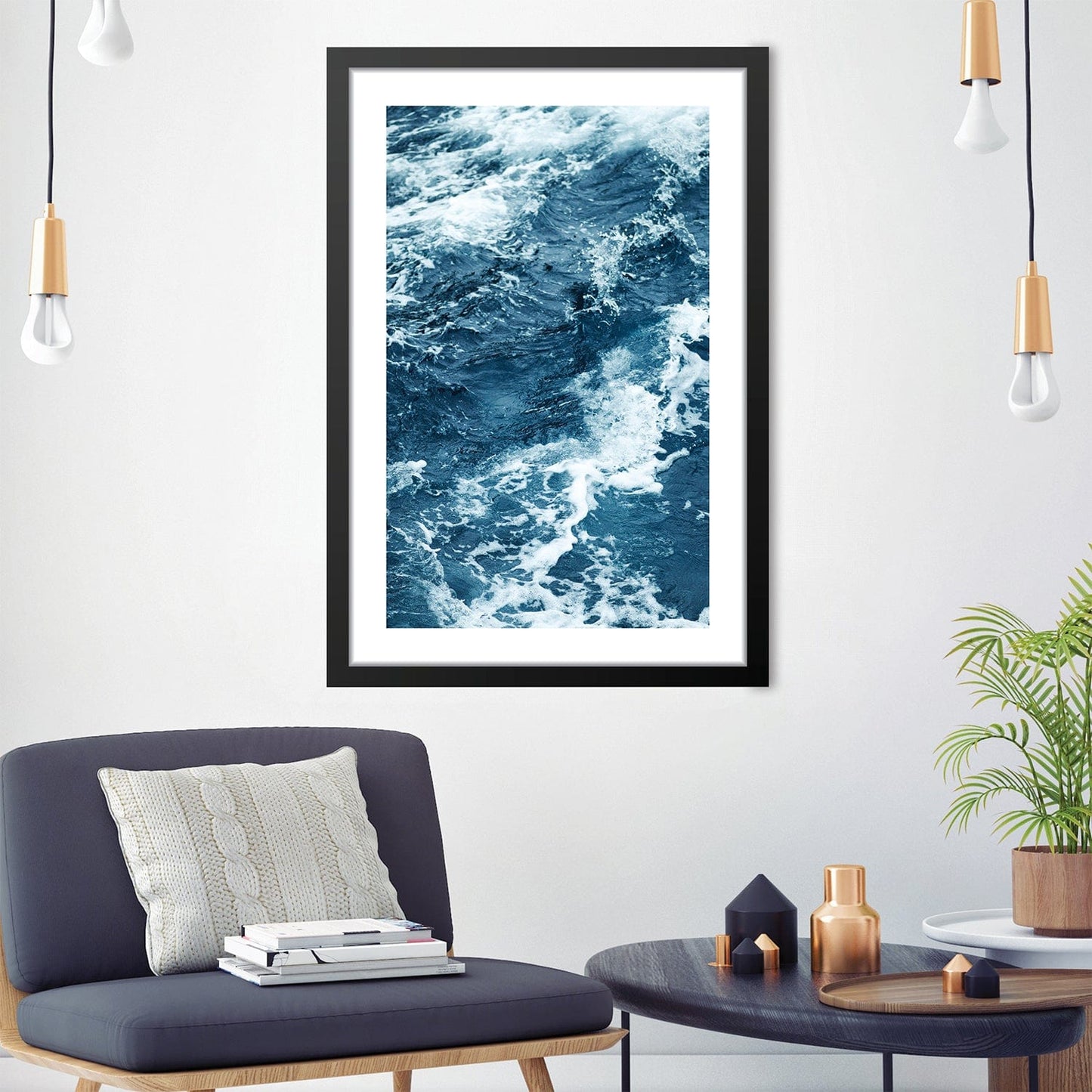 Serene Ocean Waves Oil Painting for Coastal Home Decor