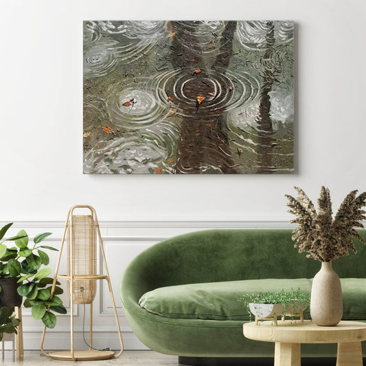 Tranquil Reflections in Rippling Waters - Serene Nature Oil Painting