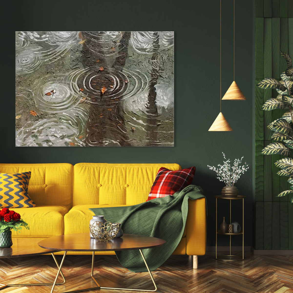 Tranquil Reflections in Rippling Waters - Serene Nature Oil Painting