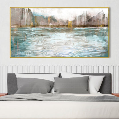 Tranquil Lake Reflections - Contemporary Oil Painting for Modern Decor