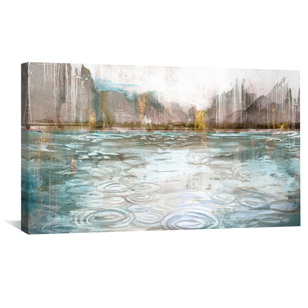 Tranquil Lake Reflections - Contemporary Oil Painting for Modern Decor