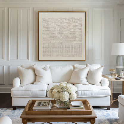 Wabi-Sabi Minimalist Oil Painting for Serene Home Decor
