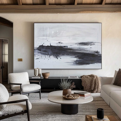 Stylish Abstract Coastal Oil Painting for Modern Home Decor