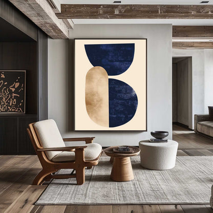 Contemporary Geometric Abstract Oil Painting for Modern Home Decor