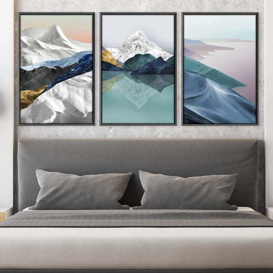 Tranquil Rocky Mountain Landscape Oil Painting for Home Decor