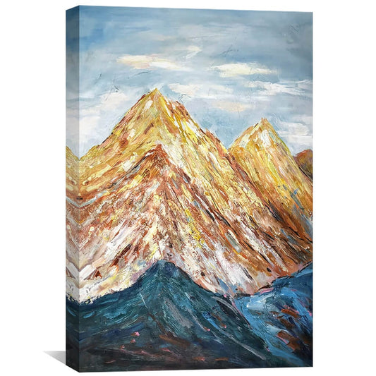 Majestic Mountain Landscape Oil Painting for Home Decor and Art Lovers