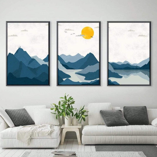 Tranquil Mountain Landscape Oil Painting for Serene Home Décor