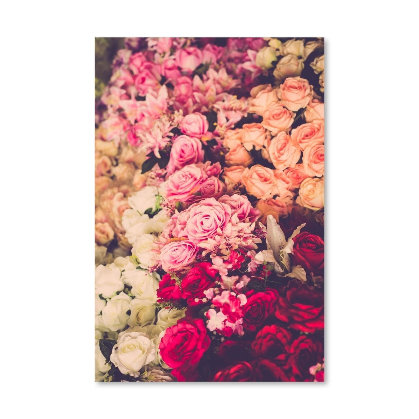 Vibrant Floral Oil Painting of a Beautiful Rose Bouquet for Elegant Home Decor