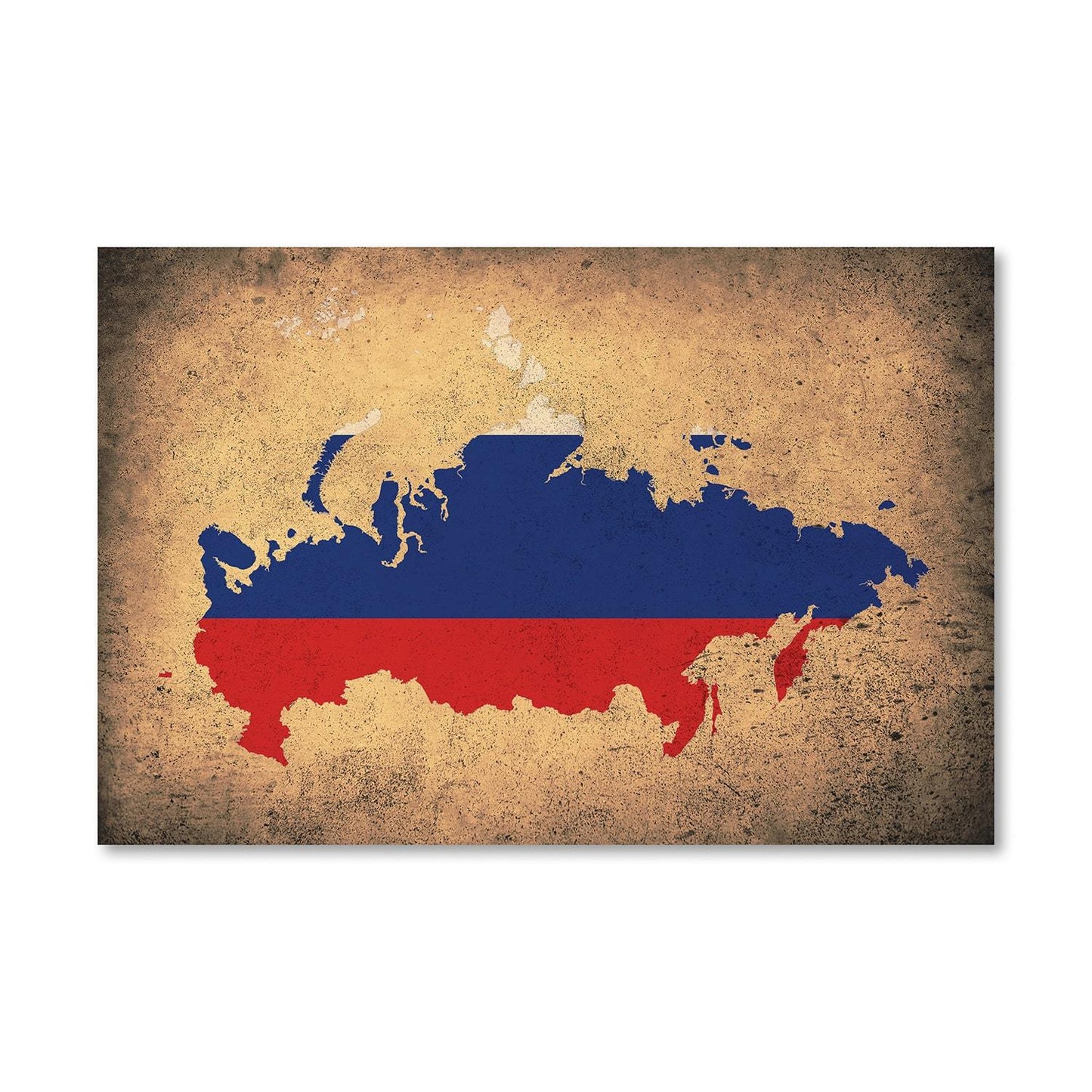 Vibrant Russian Flag Canvas Art - Abstract Oil Painting Decor for Home