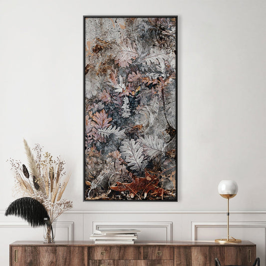 Abstract Rustic Foliage Oil Painting for Nature-Inspired Home Decor