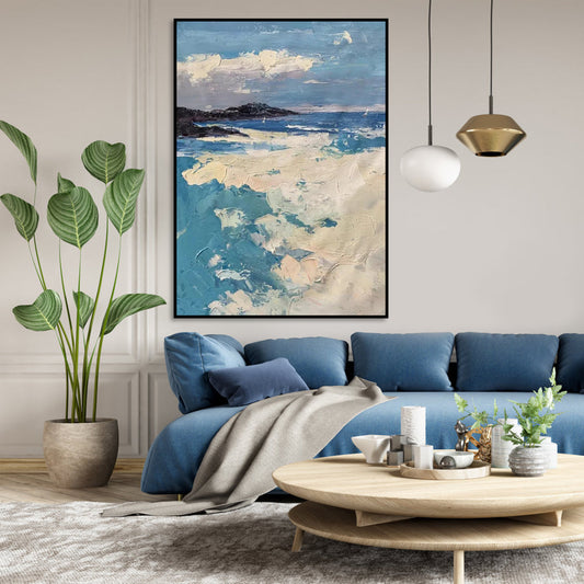 Tranquil Coastal Landscape Oil Painting of Sai Kung's Serene Waters