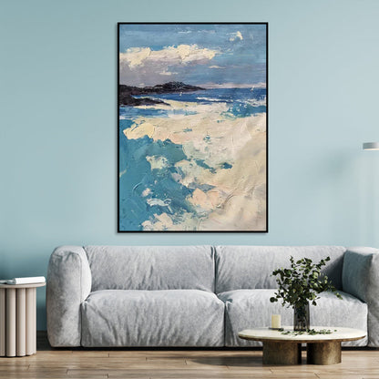 Tranquil Coastal Landscape Oil Painting of Sai Kung's Serene Waters