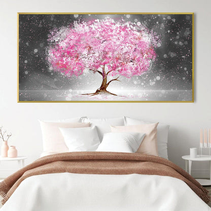Blossoming Sakura Tree Oil Painting - Vibrant Floral Art for Home Decor