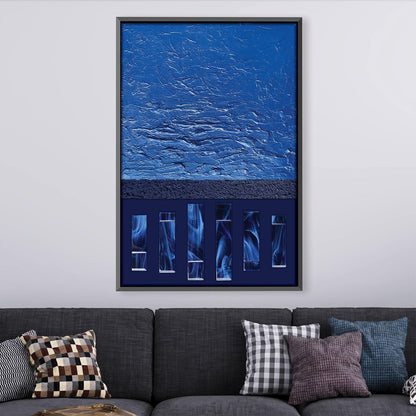 Tranquil Blue Abstract Oil Painting for Modern Home Decor