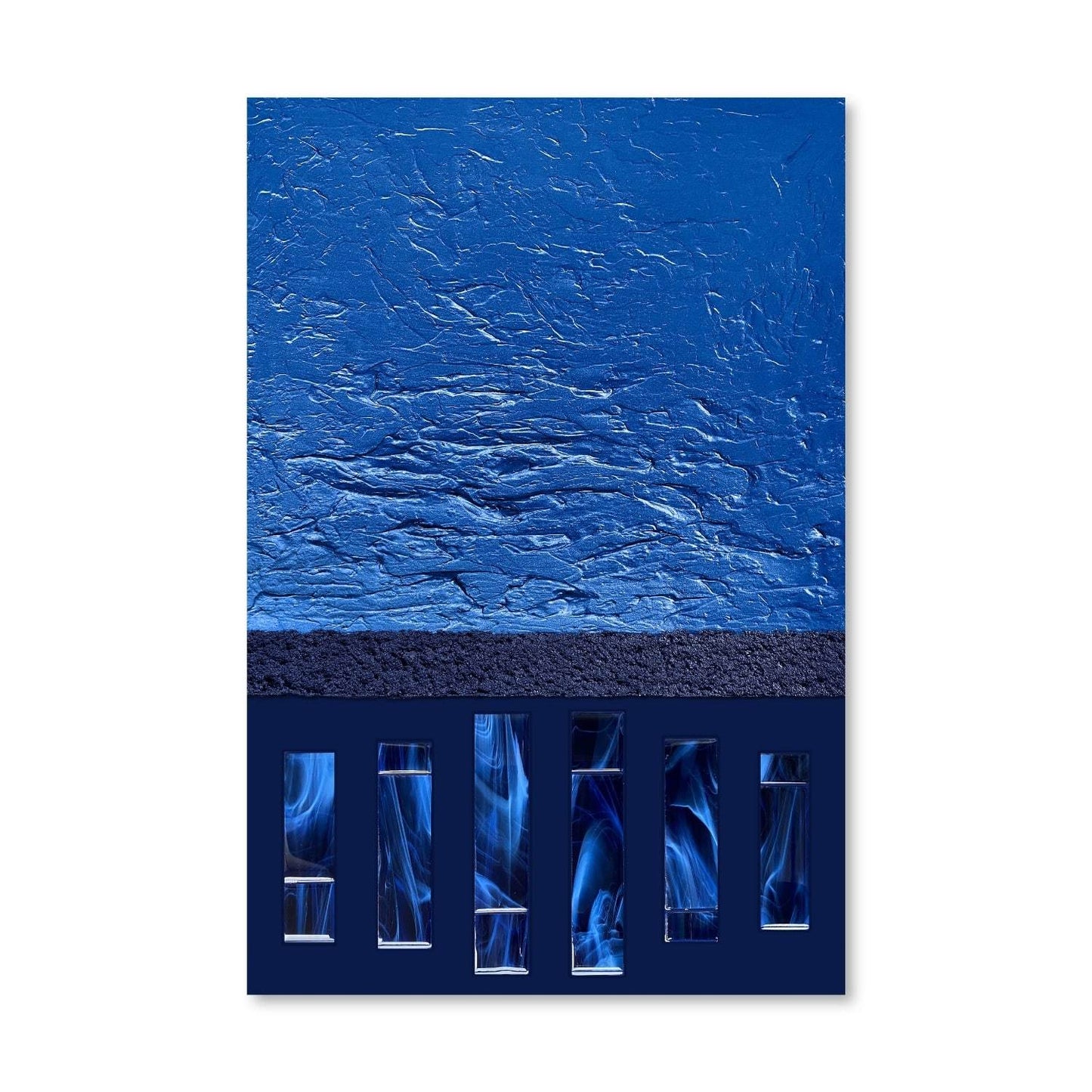 Tranquil Blue Abstract Oil Painting for Modern Home Decor