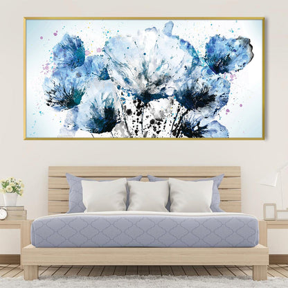 Stunning Blue Floral Abstract Oil Painting for Elegant Home Decor
