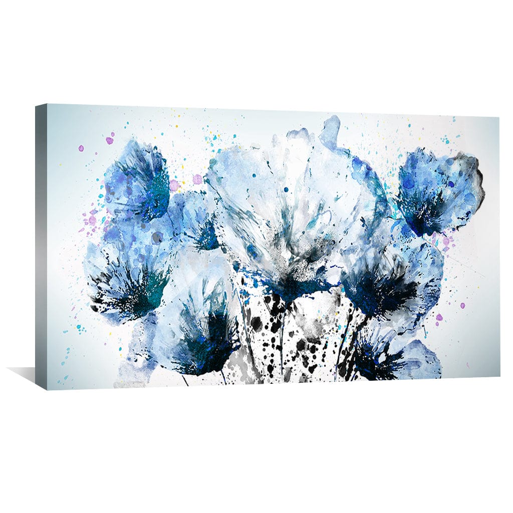 Stunning Blue Floral Abstract Oil Painting for Elegant Home Decor