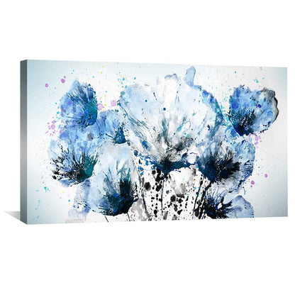 Stunning Blue Floral Abstract Oil Painting for Elegant Home Decor