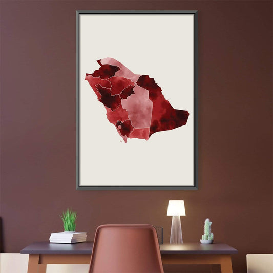 Elegant Saudi Arabia Watercolor Map Art Print for Home Decor