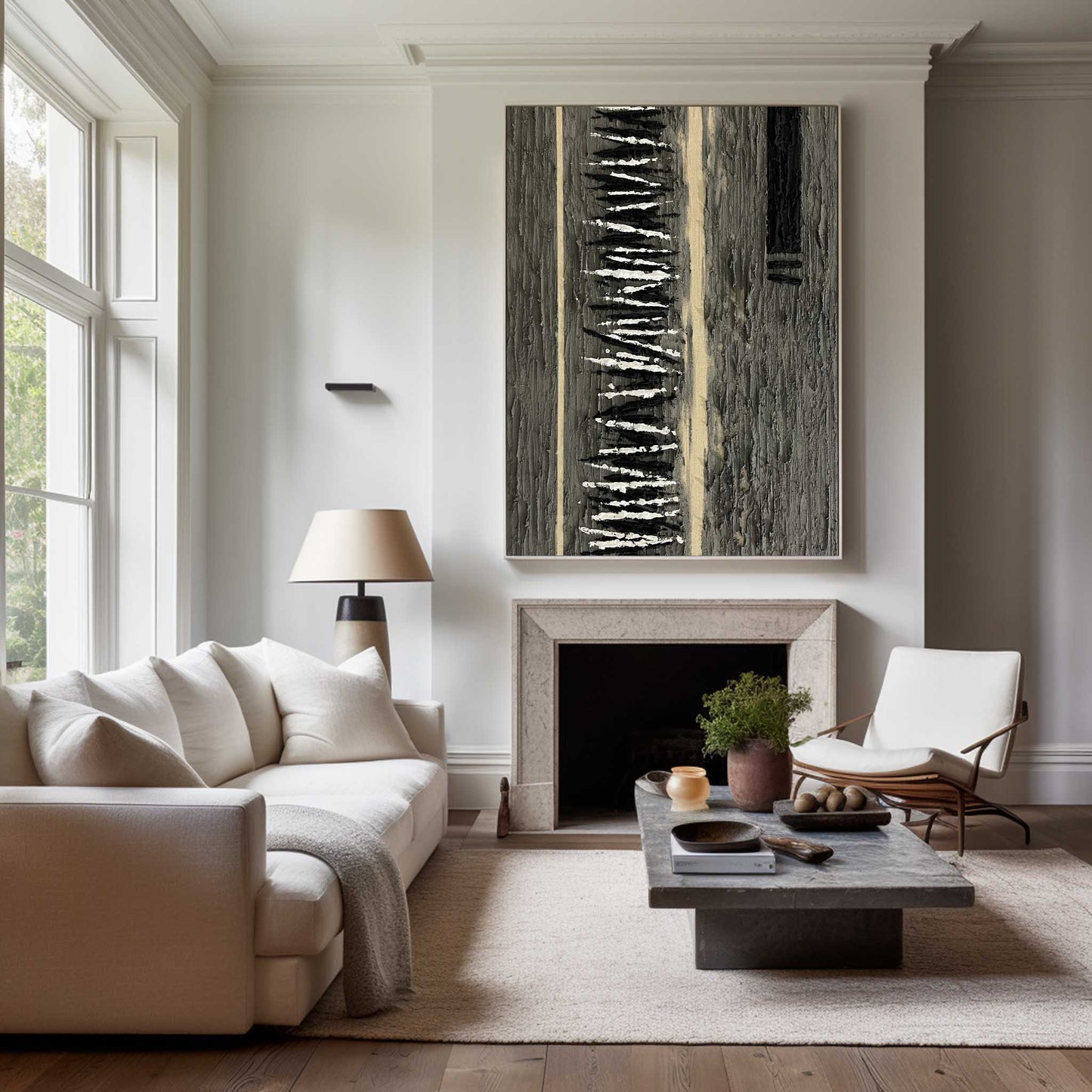 Abstract Minimalist Oil Painting for Modern Home Decor