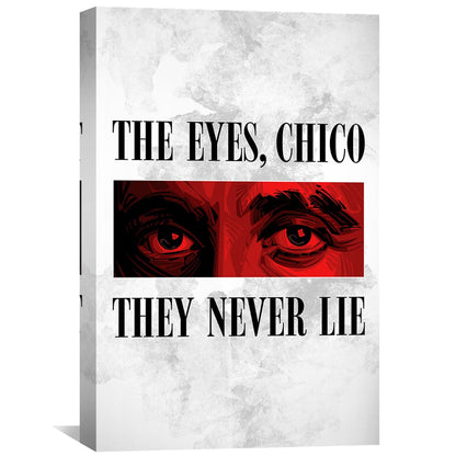 Intense Eyes on Canvas: Powerful Oil Painting of Truth and Fiction