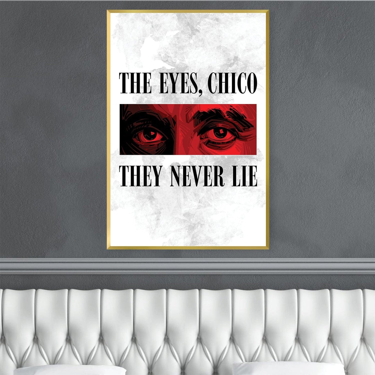 Intense Eyes on Canvas: Powerful Oil Painting of Truth and Fiction