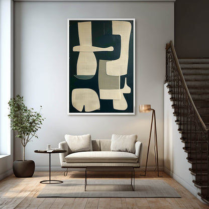 Modern Wabi-Sabi Abstract Oil Painting for Contemporary Wall Art Decor