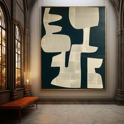 Minimalist Wabi-Sabi Abstract Oil Painting for Modern Home Decor