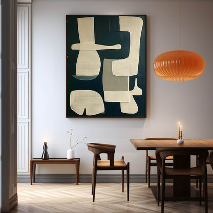 Modern Wabi-Sabi Abstract Oil Painting for Contemporary Wall Art Decor